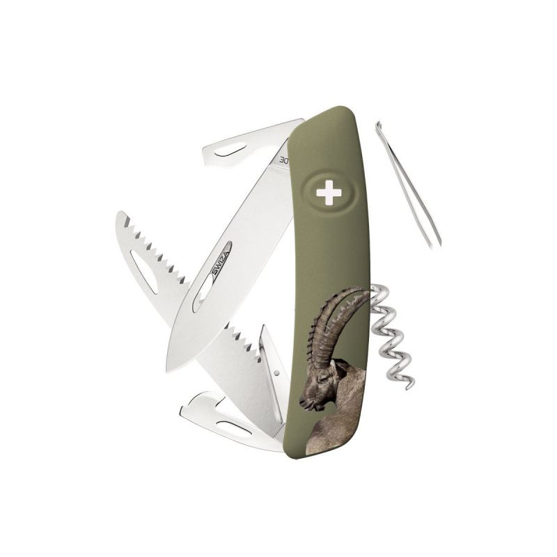 Swiza D05 Hunting Ibex Olive, szwajcarski scyzoryk made in Swiss