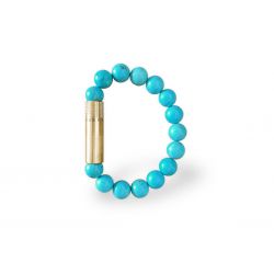 Les Fines Lames Punch Brass Bracelet in Turquoise color - Size M