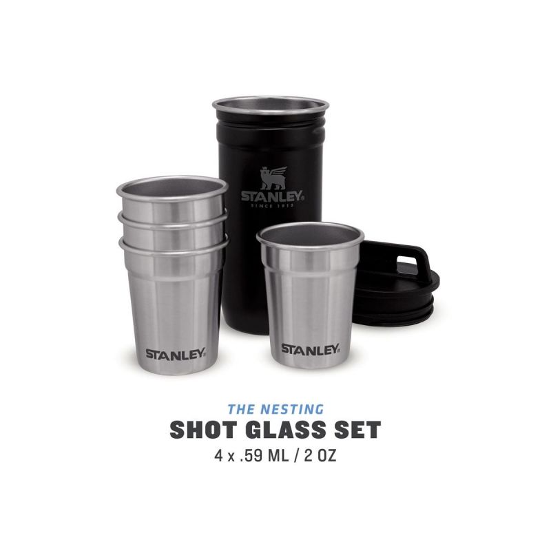 Glasses set Stanley, Adventure Nesting Shot Glass SET 5 pz Matte Black  Pebble
