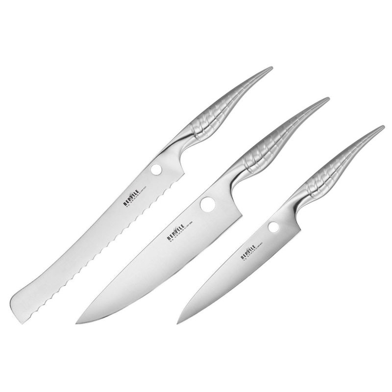 Samura Reptile Ensemble de 3 couteaux de cuisine (couteau à pain - couteau  de chef - couteau à