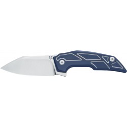Fox Phoenix knife, military knife with titanium handle Blue, Design Tashi Bharucha